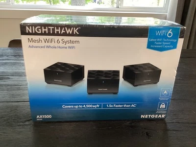 Netgear Nighthawk MK6W AX1500 Whole Home Mesh WiFi 6 Router System NEW SEALED! - Image 1 of 4