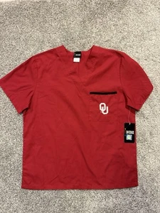 Dudz Scrubs Oklahoma University OU Top Shirt  Mens S Red Pockets - Picture 1 of 10