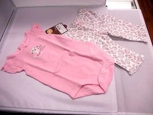 CARTER'S 2 PIECE BABY GIRLS PANT SET DADDYS LITTLE PRINCESS CAT NWT SO CUTE!! - Picture 1 of 4