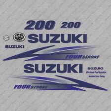 Suzuki 200HP Four Stroke Outboard Engine Decals Sticker Set reproduction White