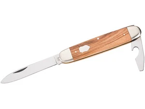 CUCHILLO PLEGABLE DE BOLSILLO HECHO A MANO HARTKOPF ALEMÁN / DESTORNILLADOR DE MADERA / ABRIDOR DE BOTELLAS - Imagen 1 de 2