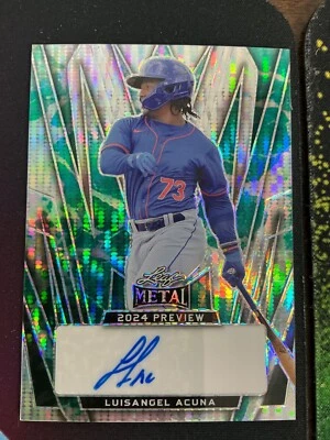 2024 Leaf Trinity - 2024 Leaf Metal Preview Luisangel Acuna #LMP-LA1 Green 1/1 - Image 1 of 2