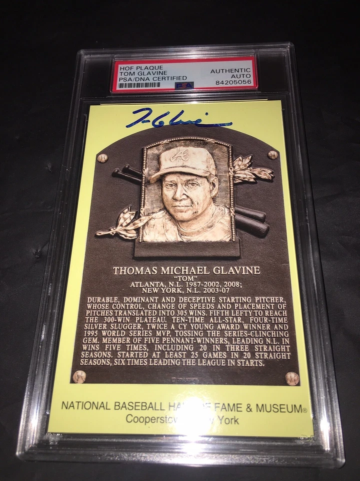 Tom Glavine Signed Official Baseball HOF Plaque Postcard PSA/DNA Slab #3 - Image 1 of 1