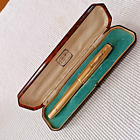 BEAUTIFUL 18K PIN AND BLUE SAPPHIRES FEND FOUNTAIN PEN WITH CAREY BOX FROM 1930S