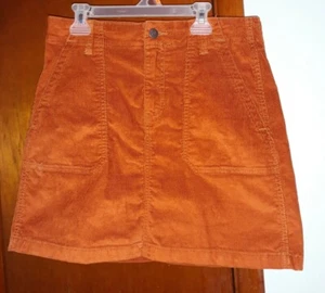 Old Navy Womens Corduroy A Line Skirt Maroon Pockets Stretch Waist Size 2 - Picture 1 of 9