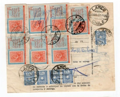CHILE 1970 Parcel post PEÑABLANCA to LANCO scarce postmarks must see - Image 1 of 2