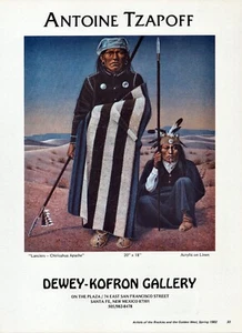 1982 ANTOINE TZAPOFF / KITTY WALLIS Art Gallery Exhibit 2-Side Magazine PRINT AD - Picture 1 of 2