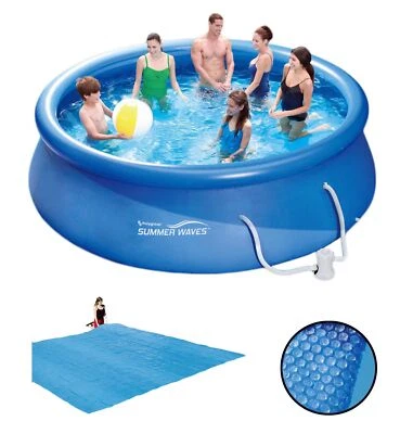 Quick Up 366x91cm Familien Swimming Pool Filterpumpe + Bodenplane + Solarfolie - Bild 1 von 4