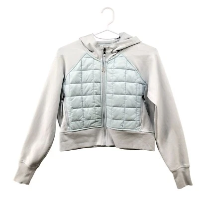 Old Navy Dynamic Fleece Jacket Girls Size L 10-12 Blue Hoodie Zip Quilted Active - Image 1 of 4