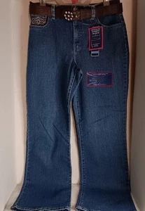 Bandolinoblu Daria-B Women's Jeans Boot Cut Tummy Control W/Belt Size 12 - Picture 1 of 6