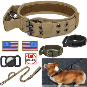 Guinzaglio + Collare Resistente Addestramento Tattico Cane Militare Fibbia Metallo Regolabile - Foto 1 di 29