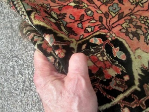ANTIQUE FARAHAN SAROUK ORIENTAL RUG W/ FINE WEAVE 3.4 x 4.10 ESTATE PC. - Picture 1 of 12