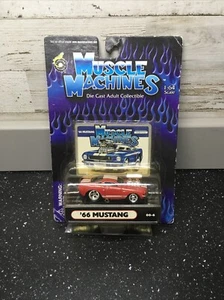 B1 Muscle Machines '66 Mustang Diecast Car 1:64 Scale Red Collectible NEW - Picture 1 of 3