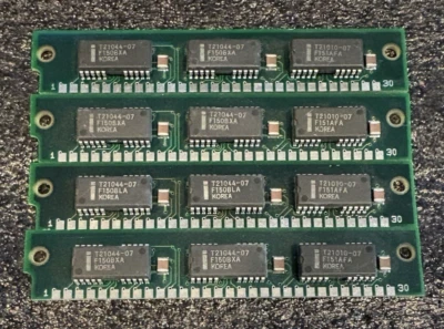 4x 1MB 30-Pin 3-Chip 70ns FPM SIMM Memory Silver RAM 4MB Vintage PC 286 386 - Image 1 of 3