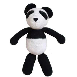Stuffed Crocheted Panda Bear, Handmade, NEW - Picture 1 of 3