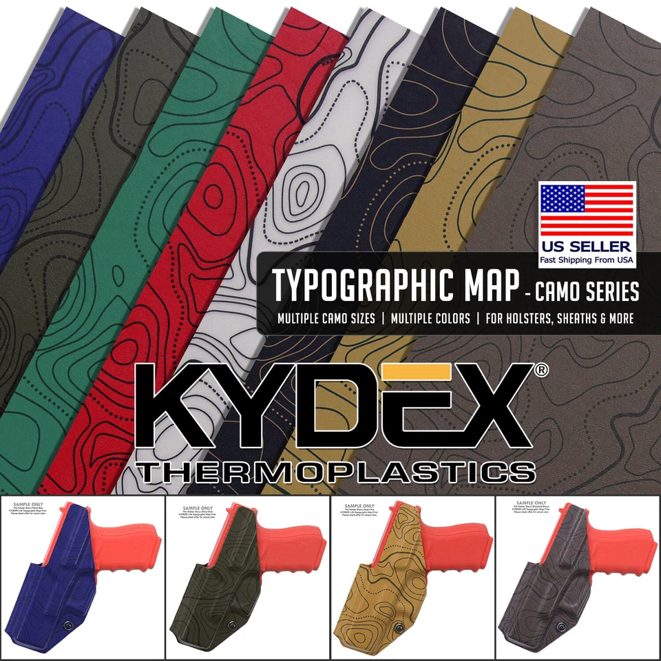 Infused KYDEX® Sheet - Topographic Map­ Camo Series - (Multiple Sizes Available) - Image 1 of 2