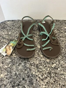 Plaka Sandals Turquoise Blue Women’s shoe Sz.10 NWT includes toe Loop - Picture 1 of 7