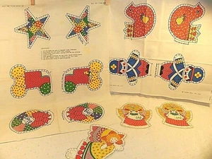 Vintage Spring Mills 1976 Calico Fabric cut & sew Christmas Ornaments makes 6 - Picture 1 of 6