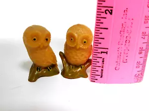 Owl Figurines Pair Vintage Miniature Only 1.5" Tall Ex. Vtg. Condition - Picture 1 of 6