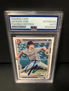 Tarjeta de béisbol Jackson Jobe firmada con autógrafo 2021 1st Bowman PSA SLAB BD69 Z - Imagen 1 de 2