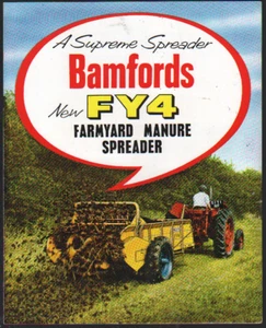 Folleto esparcidor de estiércol de granja Bamfords "FY4" enero 1964 - Imagen 1 de 1