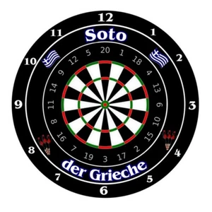 Dart Wanduhr " Dart mit Text & Länderflaggen - Grichenland " verschiedene Größen - Bild 1 von 7