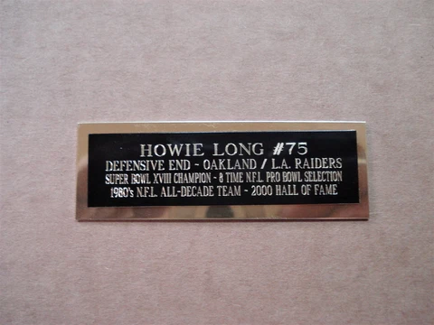 Howie Long Football Card Oakland / L.A. Raiders Card Plaque Nameplate 1" X 3" Cover