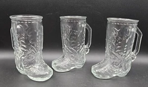 "Juego de (3) tazas botas de vaquero en relieve transparente Anchor Hocking México 6,5" - Imagen 1 de 16