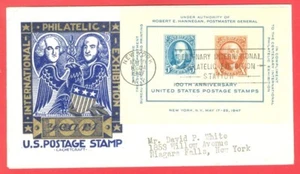 USA 1947 Stamp Centenary S/S on CACHET CRAFT FDC Cover - Picture 1 of 1