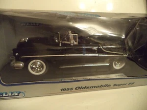 Welly 1955 Oldsmobile Super 88 Convertible Diecast 1:18 scale, BLACK in box - Picture 1 of 5