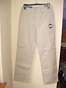 Boys Nautica Uniform Casual Khaki Flat Double Knee Pants Adjustable Waist 16 Reg