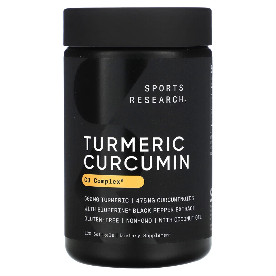 Sports Research Turmeric Curcumin C3 Complex 500mg Sofgels - 120 Count