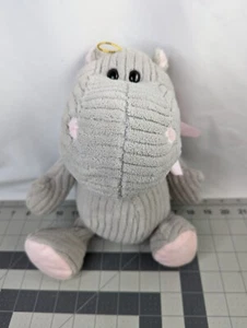 Burton Gray Hippo Plush 12 Inch Pink Bow Stuffed Animal Toy - Picture 1 of 8