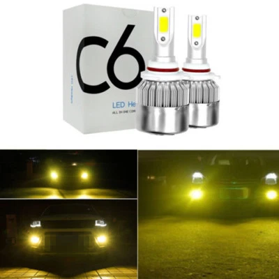 2x NEW 9005/HB3 3000K Golden Yellow High Power COB LED Fog Lights Driving Bulb - Image 1 of 4