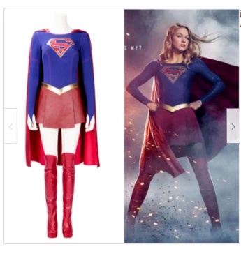 Supergirl Kara Zor-E Kent Dress Cosplay Costume Halloween Battle Suit - Image 1 of 4
