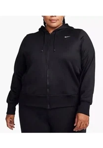 Nike Therma-FIT One Womens Oversized Full-Zip Fleece Hoodie Black Plus Size  2X - Picture 1 of 4