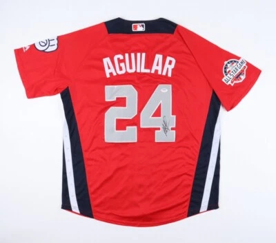 Jesus Aguilar Signed Milwaukee Brewers 2018 NL All-Star Game Jersey (PSA COA) 1B - Image 1 of 4
