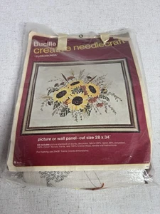 Bucilla SunFlowers Embroidery Kit Florabunda Needlecraft Unstarted 28x34 Flowers - Picture 1 of 4