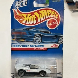 1998 Hot Wheels #669 First Editions 28/40 CHAPARRAL 2 White w/Chrome Lace Spokes - Picture 1 of 2
