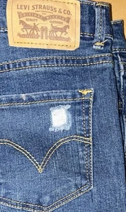 Levis Girls Jeans 10R -710 Super Skinny Adjustable Waist Denim 1 Pair - Picture 1 of 10