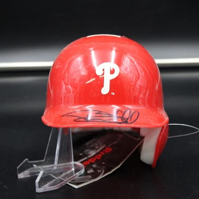 Minicasco firmado por Pat Burrell Riddell autógrafo de los Filis de Filadelfia ZJ18646 Foto 1 de 4