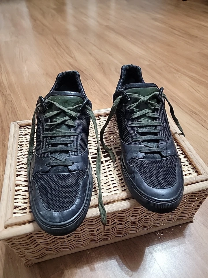 Balenciaga Black High Top Sneakers W/ Green Tongue, Size 9 (US) 42 (EUR) - Image 1 of 4