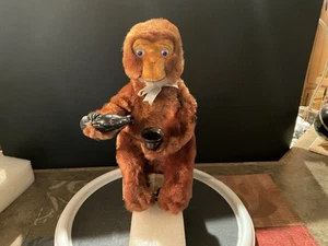 Alps Toys Tin Battery Operated Drinking Monkey 1960s? Japan - Picture 1 of 11