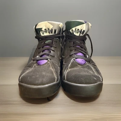 Nike Air Jordan 7 Retro Negro Púrpura Raptors 5Y GS 304774-051 Tenis Juveniles Foto 1 de 4