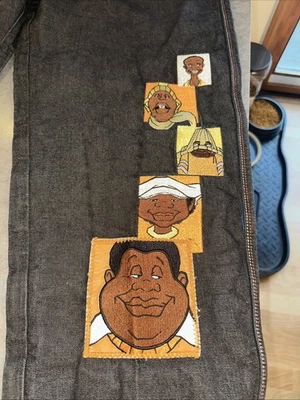 FUBU Platinum FAT ALBERT GANG Jeans 34x33 Black Y2K Baggy Hip Hop Vtg Distress - Image 1 of 4