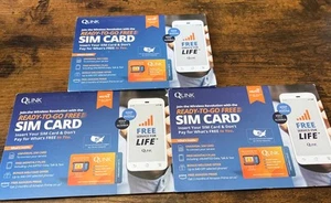 Kit carte SIM QLINK Wireless Cellular 4G LTE/5G - Comprend carte SIM et adaptateur x3 - Photo 1 sur 3