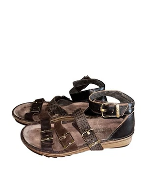 Sandálias confortáveis Naot Begonia gladiador couro marrom alça no tornozelo UE 39 EUA 8,5-9 - Imagem 1 de 4