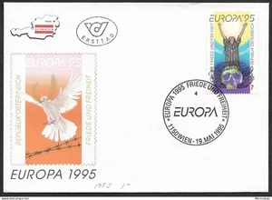 SKV)1995 AUSTRIA, PEACE AND FREEDOM, FDC, XF - Picture 1 of 1
