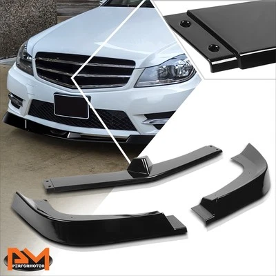 Kit de carrocería de parachoques delantero brillante para Mercedes Clase C W204 12-14 labio de alerón inferior Foto 1 de 4