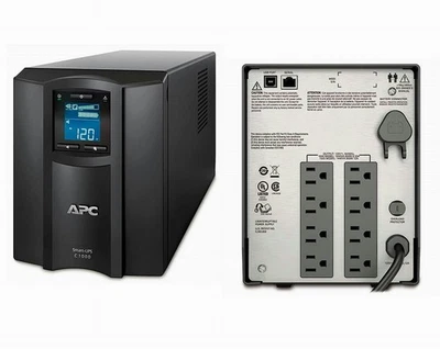 APC SMC1000 Smart-UPS Battery Power Backup LCD 1000VA 600W 120V Tower Desktop - Image 1 of 4